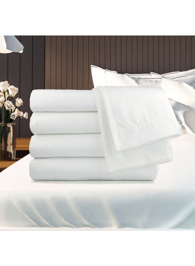 Deluxe Pearl White Comfy Flat Bed Linen Set (5 Pieces) - 240 x 260 cm - Image 5